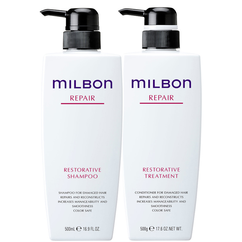 Dầu Gội Xả Milbon Repair Phục Hồi Tóc Yếu Và Hư Tổn 500ml