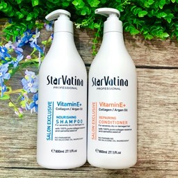 Bộ dầu gội xả Star Vatina dưỡng sinh siêu tái tạo tóc hư tổn 800ml