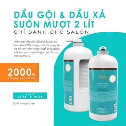 Dầu gội xả Moroccanoil suôn mượt smoothing 2000ml Dầu gội xả Moroccanoil suôn mượt smoothing 2000ml